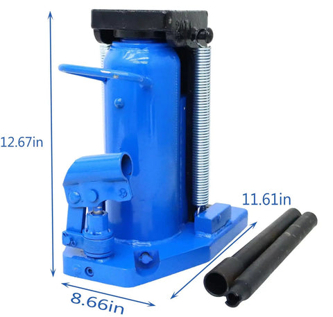 Beast Mode Rock Solid Heavy Duty Hydraulic Toe Jack With 10 Ton Lifting Capacity, 12.67in tall, blue steel construction