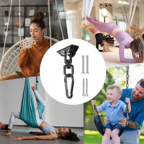 Beefy 360 Degree Swivel Hammock Hanging Kit With Ceiling Mount Hardware 1000 Lbs Capacity for indoor and outdoor hammock use