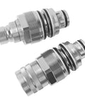 MIKODA hydraulic flat-face coupler kit, two metal male and female connectors, 46mm thread.