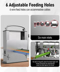 Heavy Duty Manual And Electric Drill Compatible Wire Stripper Machine For 0.12 To 0.67 Inch Copper Cables showing six adjustable feeding holes.