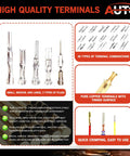All In One Wire Spade Connector Crimp Terminal Kit With 120 Pcs Includes 2.8mm 4.8mm 6.3mm Spade Terminals 4.0mm Male And Female Crimp Connectors 30 Insulating Sleeves A Must Have For Auto And DIY Electronics. assorted metal crimp terminals