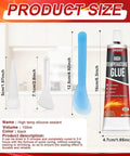 High Temp Silicone Sealant For Ovens And Fireplaces Fast Drying Waterproof Flexible Glue That Will Not Crack Scrapers Included Heat Resistant DIY Friendly For Microwave And Home Use Black, product size details and packaging