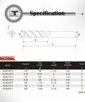 Specifications of Carbide Square End Mill 3 Flute Three Eighths Inch High Feed U Type Design Pro Grade for aluminum milling.