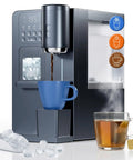 3-In-1 Water Dispenser With Ice Maker And Coffee Brewer For Home Or Office, brewing coffee next to ice and tea
