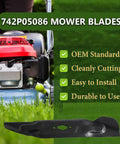 Ultra High Lift Bagging Blade Set For 54 Inch Zero Turn Mowers Heavy Duty Replacement 74205086 CMXGZAM110194 shown with mower