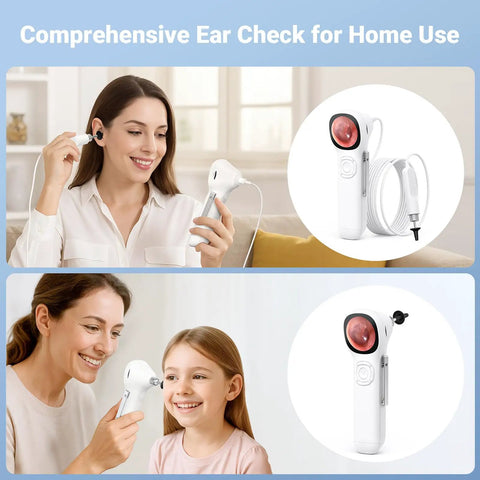 All In One Ear Scope Otoscope With Built In Light 1.45 Inch IPS Display 3.9mm Ear Camera No Phone Needed Standalone HD CMOS Sensor For Quick Home Ear Checks, handheld white device for home ear exam