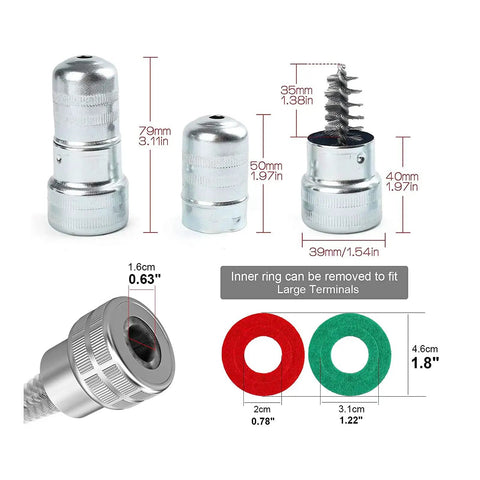 Beefy Heavy Duty Battery Disconnect Switch Knife Blade 12V 24V Cut Off Isolator dimensions and components display