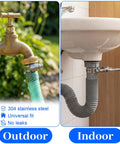 Ultimate 120 Piece Stainless Steel Hose Clamp Kit For Auto Home And Garage Use, Worm Gear Clamps shown on faucet and sink drain