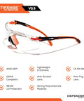 VS3 Anti Fog Safety Glasses With Clear Or Tinted Lenses, Pink Frame, ANSI Z87 Plus OSHA Compliant Eyewear for Construction