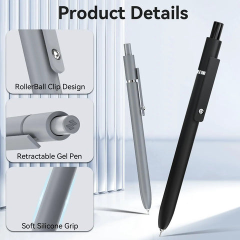 Gel Pens Set Six Pack 0.5mm Quick Dry Ballpoint Pens With Smooth Writing And Soft Grip For Journaling Doodles Office Desk