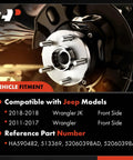 Front view of Front Wheel Bearing And Hub Assembly With ABS For Jeep Wrangler JK 2011 To 2017 And 2018 5 Lug RWD Direct Fit