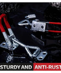 Five Piece Adjustable Toggle Clamp Latches Heavy Duty Holding Clamps For Smoker Lid Jig Tool Box Case Pull Latch With Secure Closure And Stable Clamping During Bumps And Vibration, stainless steel, red handle