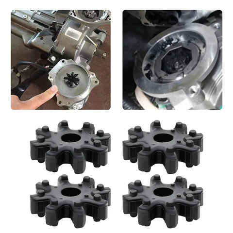 4 Pack Flexible Steering Coupler Replacement Kit For Auto Power Steering Columns And Steering Motors, shown with installation example