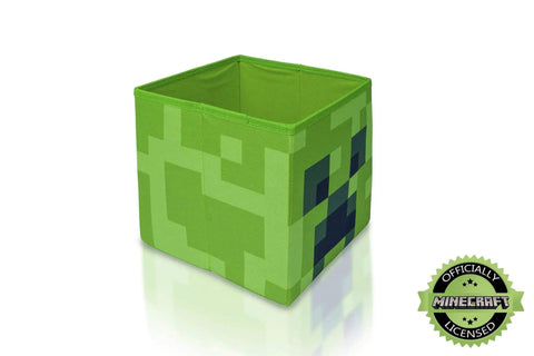 Creeper Themed Storage Cube Organizer For Kids Room 10 Inch Square Bin Minecraft Inspired Cubbies Cube Organizer Wall Mount