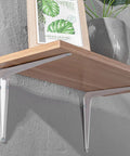 Rock Solid Heavy Duty White Shelf Brackets 10 Pack, Knockout L Brackets For Wood Planks, wooden shelf mounted on wall.