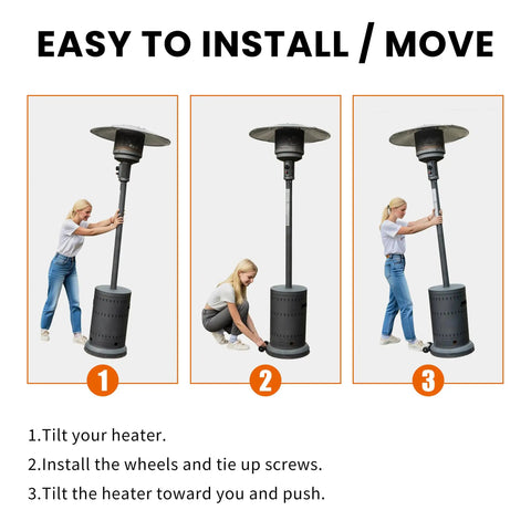 Patio Heater Wheel Kit With Stainless Steel Bracket And Two Wheels For Outdoor Gas Heaters With Round Base Replacement And Move It Easy Mobility Upgrade Durable And Simple To Move