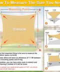 Diagram showing how to measure for a Curved 20 Ft By 26 Ft Sand Sun Shade Sail Outdoor Shade Cover with tension details.