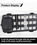 Rigid MOLLE Panel for Vehicle Sun Visor Organizer with flashlight and pouch mounted on panel