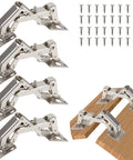 Four six inch hidden cabinet hinges with adjustable angle, includes screws, for corner cabinets, trap doors, and lazy Susans.