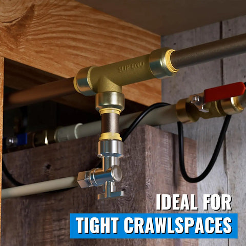1/2 Inch Slip Tee Push To Connect Plumbing Fittings Pack Of 3 For PEX Copper CPVC PE RT Water Lines With Lead Free Brass