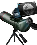 Portable Auto Focus Refractor Telescope with 4K Astrophotography Camera, dual screens for stargazing and planet hunting on tripod.