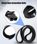 Heavy Duty Serpentine Drive Belt For Dodge Ram 2500 and 3500 Trucks 1994-2002 With 5.9L V8 Engine, flexible rubber design