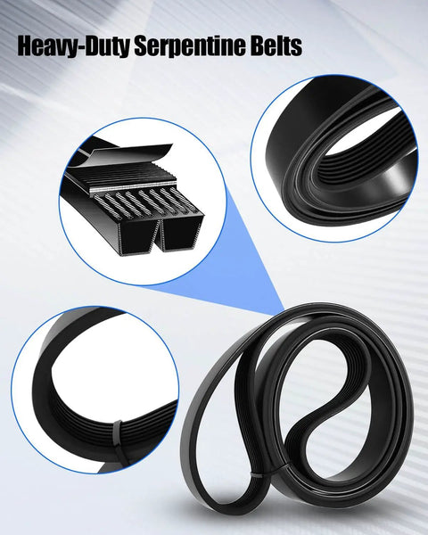 Heavy Duty Serpentine Drive Belt For Dodge Ram 2500 and 3500 Trucks 1994-2002 With 5.9L V8 Engine, flexible rubber design