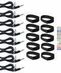 8 Cable Connection Kit For ION iED07M Drum Rocker To External Cymbals, Pedals And Pads With 10Ft Dual Trigger Cables, Velcro Cable Wraps