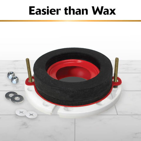 No Wax No Mess Toilet Seal With Hardware Universal Fit For All Flanges And Floor Heights Easy Install Leak Proof Repositionable