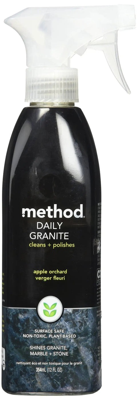 Daily Granite And Marble Cleaning Spray With Plant Based Formula For Streak Free Shine On Granite And Marble Surfaces Cruelty Free Non Toxic 12 Fl Oz Now, 354 ml bottle.