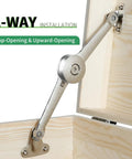 Heavy Duty Lid Support Hinge With Soft Close For Toy Boxes And Cabinets, Kitchen Lids And Wardrobes, 40 Lb Capacity, installed view