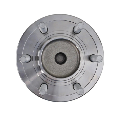 Heavy Front Wheel Bearing And Hub Assembly For 2018 To 2020 Ford F150 Rwd top view showing bolt holes and smooth finish.