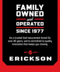 No Nonsense Retractable Ratcheting Tie Down Straps 2 Pack Black 1 In X 6 Ft With Vinyl Coated Hooks promotional image showing family owned brand commitment