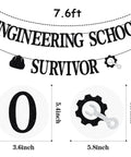 Future Engineer Graduation Banner And Congrats Engineer Sign Set For Engineering School Parties Glitter Paper with icons