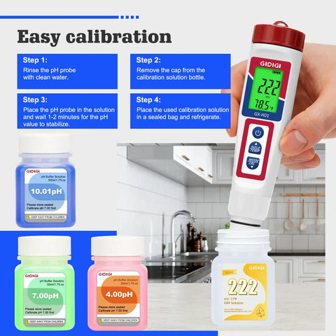 Pro Grade pH And ORP Calibration Kit With Buffers Includes pH 4.00, 7.00, 10.01 And ORP 222 mV Solutions For Precise Lab Readings
