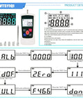 100N Push Pull Force Gauge For Plug Force Tests Handy Destructive Testing Meter With 4 Units N Kg Lb Oz 0.1N Divisions ±1 Percent Accuracy Compact 124x60x31mm White showing display and calibration guide