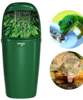 Automatic Reptile Water Dripper Keeps Your Herp Squad Properly Quenched With A Smooth Chameleon Drinking Fountain And Steady Drip System Perfect For Bearded Dragon Gecko Lizard Tank Gear That Truly Delivers. Green water dripper with leafy top, used for lizards.