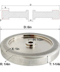 6 Inch 4 In 1 CBN Grinding Wheel With 600 Grit, One Quarter Inch Radius On Each Edge For Hollow Tool Bits And Scrapers