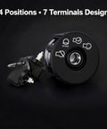 Starter Ignition Switch With 2 Keys 01588300 15883 showing 4 positions and 7 terminals design for Ariens Zoom ZT Series