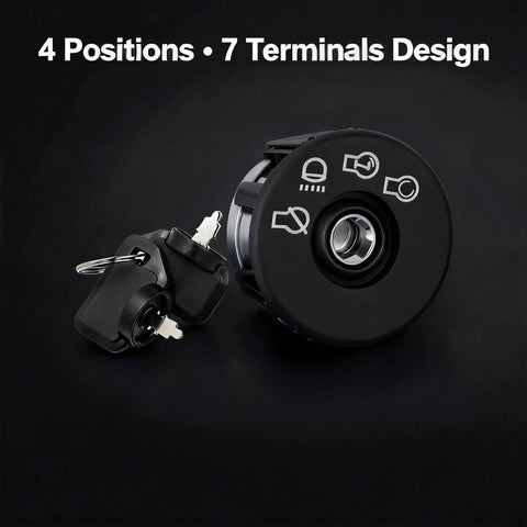 Starter Ignition Switch With 2 Keys 01588300 15883 showing 4 positions and 7 terminals design for Ariens Zoom ZT Series