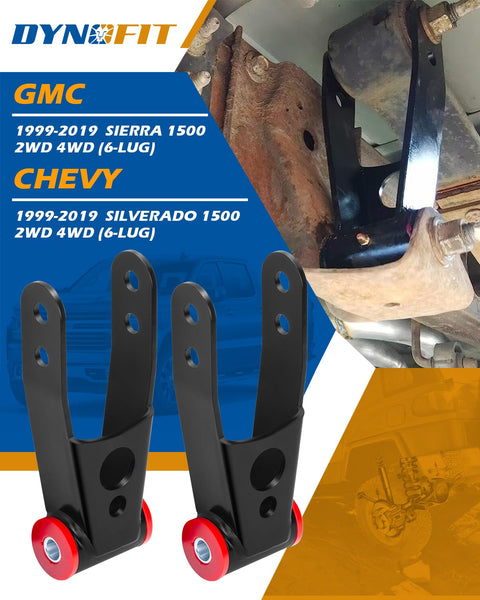Rear Drop Shackle Kit For 1999-2019 Chevy Silverado 1500 And GMC Sierra 1500 Adjustable 1 To 2 Inch Lowering Installation