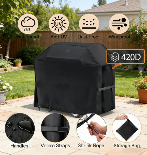 Heavy-Duty Outdoor Grill Cover For Expert Grill Classic XG1910200103 2020-2026 on patio, water-resistant with features shown.