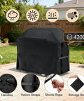 Heavy Duty All Season BBQ Grill Cover For Summit Silver A 2002 2006 Outdoor Grills, Water Resistant Patio Protector shown in garden