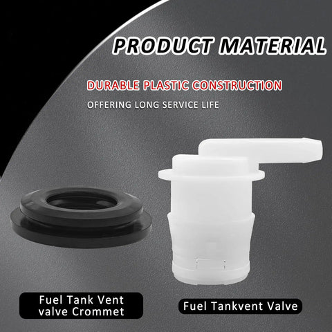 Two Pack Fuel Tank Vent Valve And Grommet Kit For Jeep Wrangler 84-96 Grand Cherokee 93-96 And Comanche Gas Tank Vent Rollover Valve Replaces 5360058 911060, showing vent valve and grommet against black background.