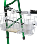 Durable Walker Basket With Built In Cup Holder And Tray For Folding Walkers, Quick No Tools Needed Install, Secure Storage