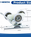 2 Pack Sliding Pocket Door Hardware Kit With Top Hanger Rollers And Wheels Compatible With Johnson 1125 And 1500 Hardware Kits