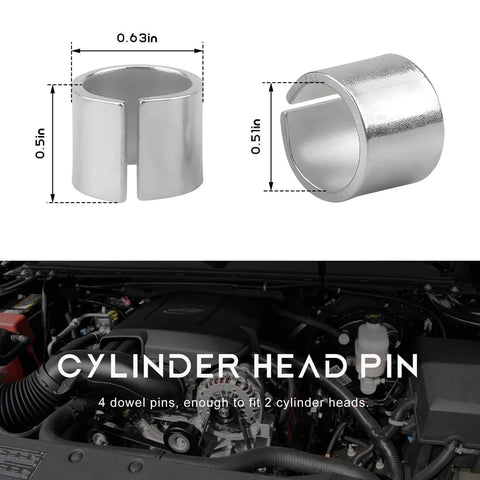 Cylinder Head Alignment Pins Kit, 4 Piece Dowel Pins For Gen 3 4 5 LS LT Engines above engine installation view