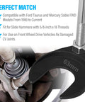 Inner CV Axle Puller Removal Tool With Beefy 63mm Fork Adapter For Front Wheel Drive Axles CV Joint Puller Attachment For Slide Hammers