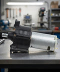 Portable Hand Crank Generator For Camping And Emergencies, metal build, on workshop table