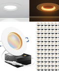 Absolute Upgrade 96 Pack 4 Inch Led Recessed Downlights Slim Baffle Retrofit Can Bulbs featuring selectable color temps and 600 lumens.